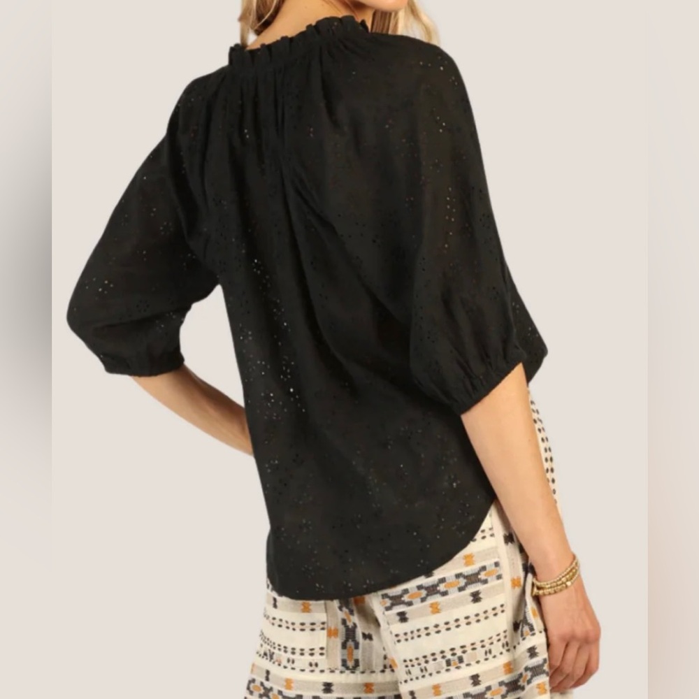 Dylan Women's Black Eyelet Top - Picture 2 of 4